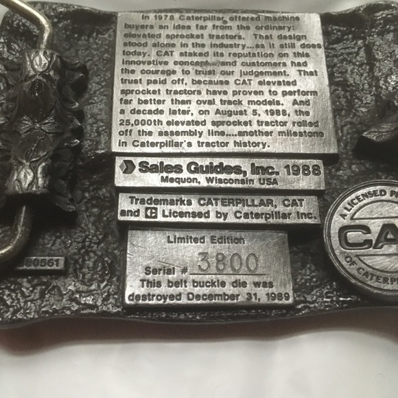 VTG Caterpillar Tractor Ltd Edition Belt Buckle - Picture 6 of 8